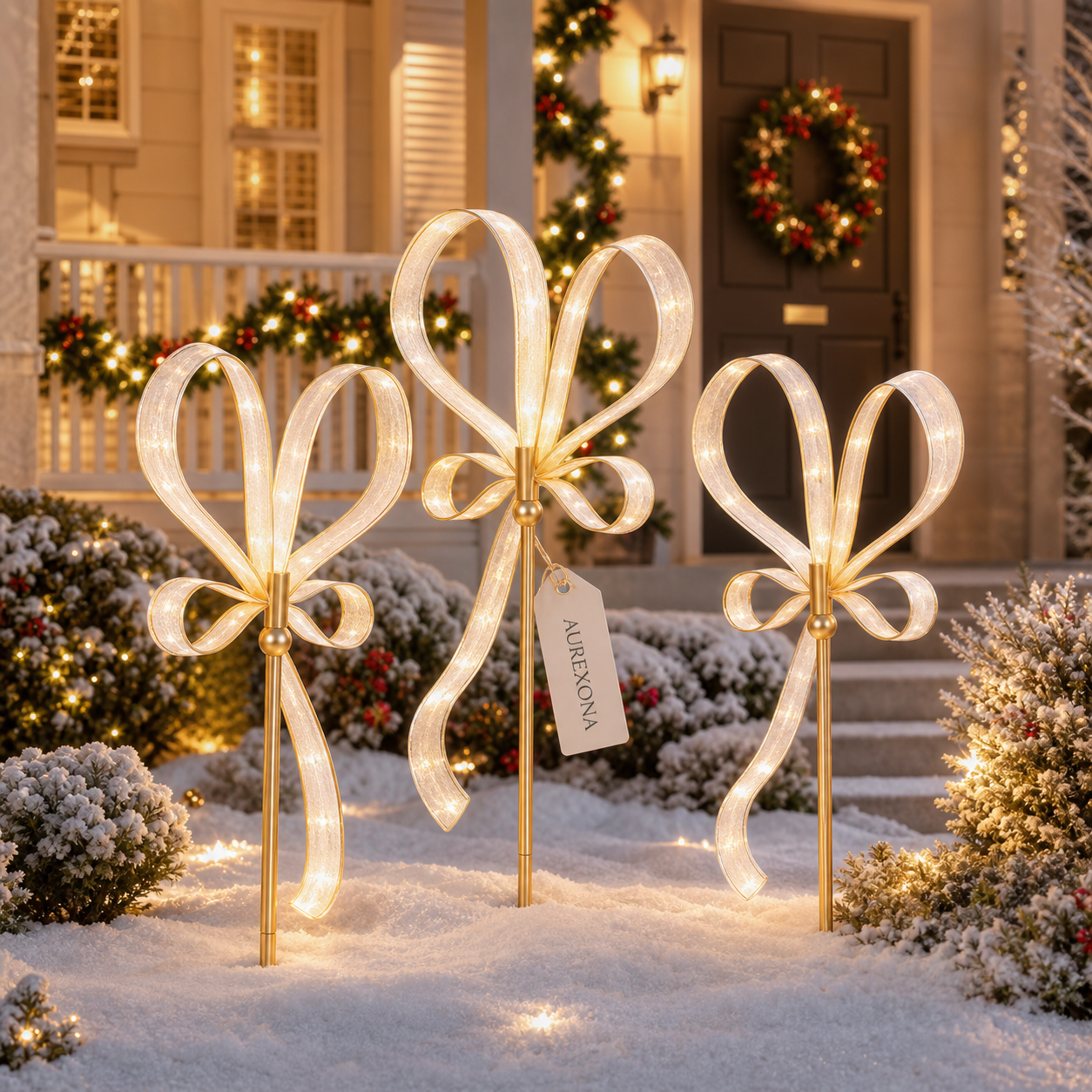 Aurexona Festive Ribbon Stake Lights