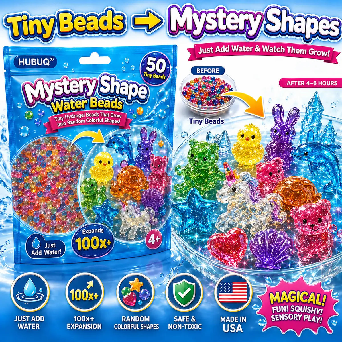 HUBUQ® Magic Grow Surprise Shape Water Beads