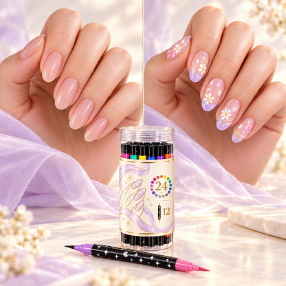 Dual-Tip Nail Art Pens — 12 Pens, 24 Colors per Set · 5