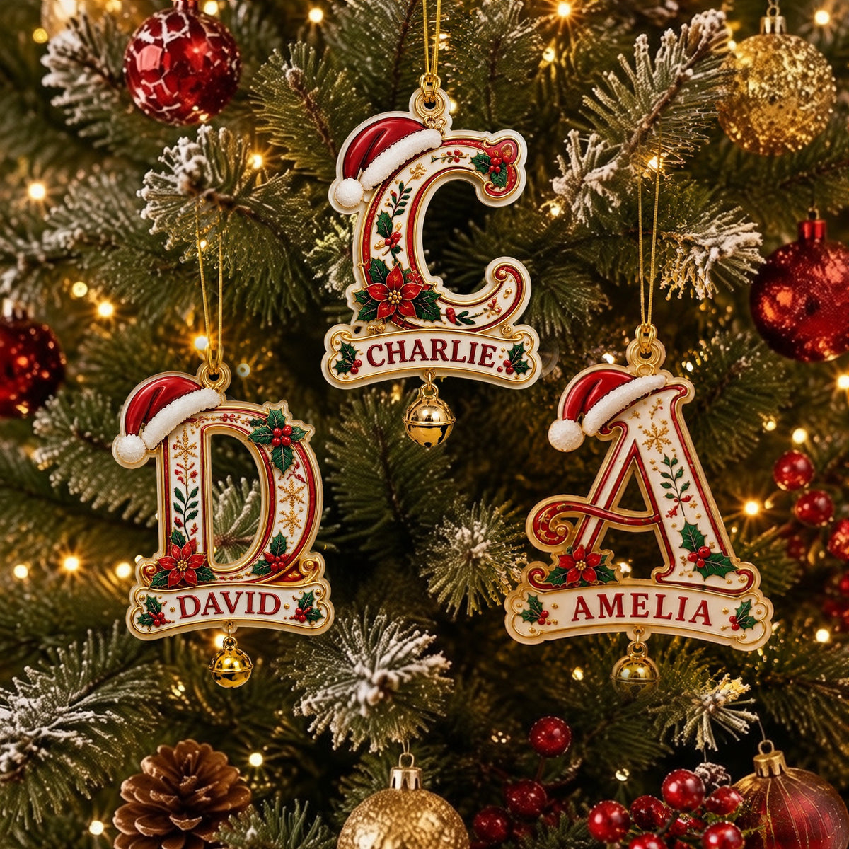 Personalized Christmas Initial & Name Ornament · 3