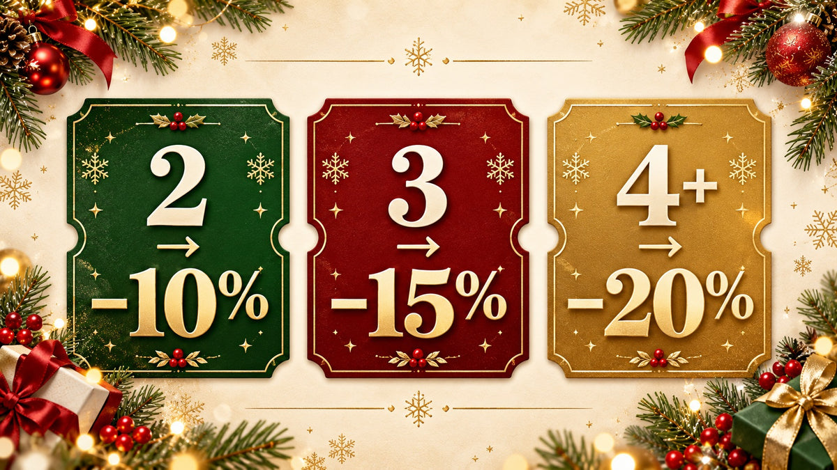 2 items: 10% off · 3 items: 15% off · 4+ items: 20% off