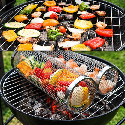 Rolling Grill Basket with Removable Wooden Handle · 4