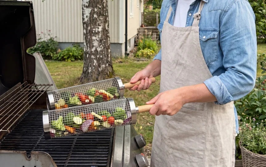 Rolling Grill Basket with Removable Wooden Handle · 8