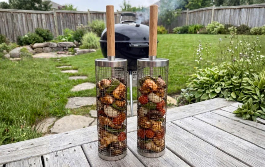 Rolling Grill Basket with Removable Wooden Handle · 9