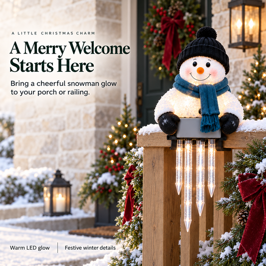 WinterGlow Snowman Icicle Railing Light
